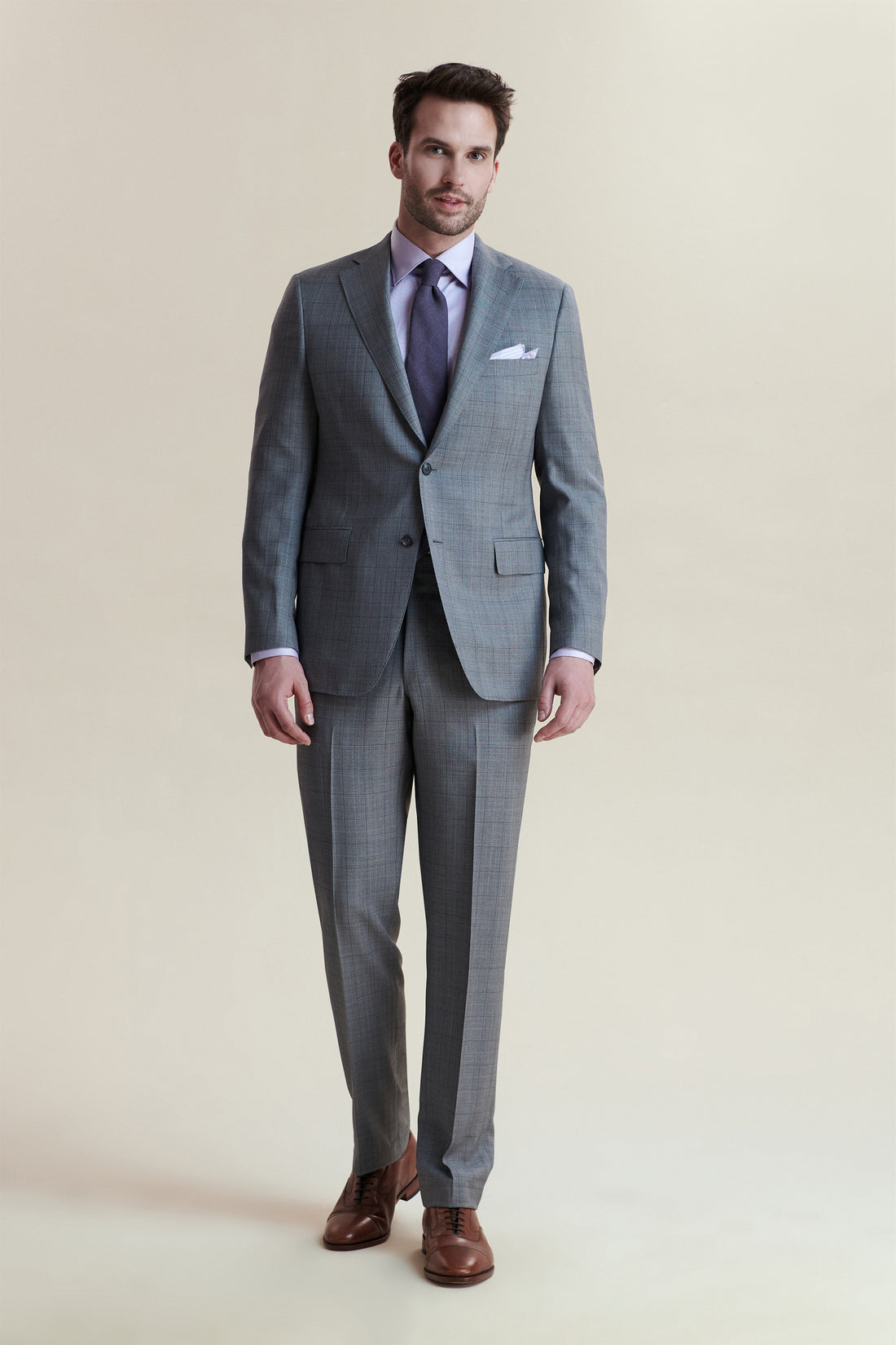 Light Grey 150's Plaid Suit