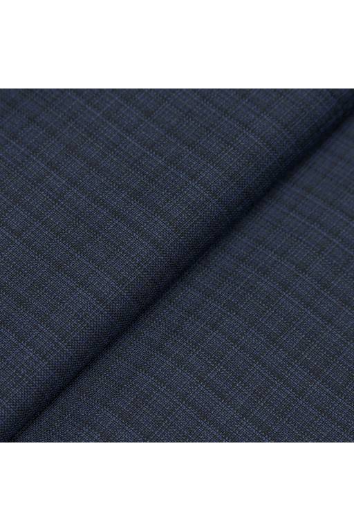 Dark Blue Check Double Twist Suit fabric swatch