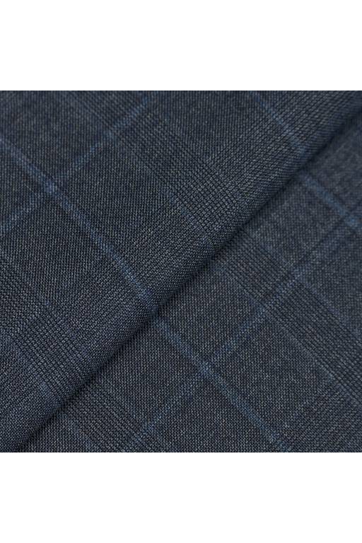 CP-53U004G-B003-B072 Slate Blue Tonal Plaid Suit fabric swatch