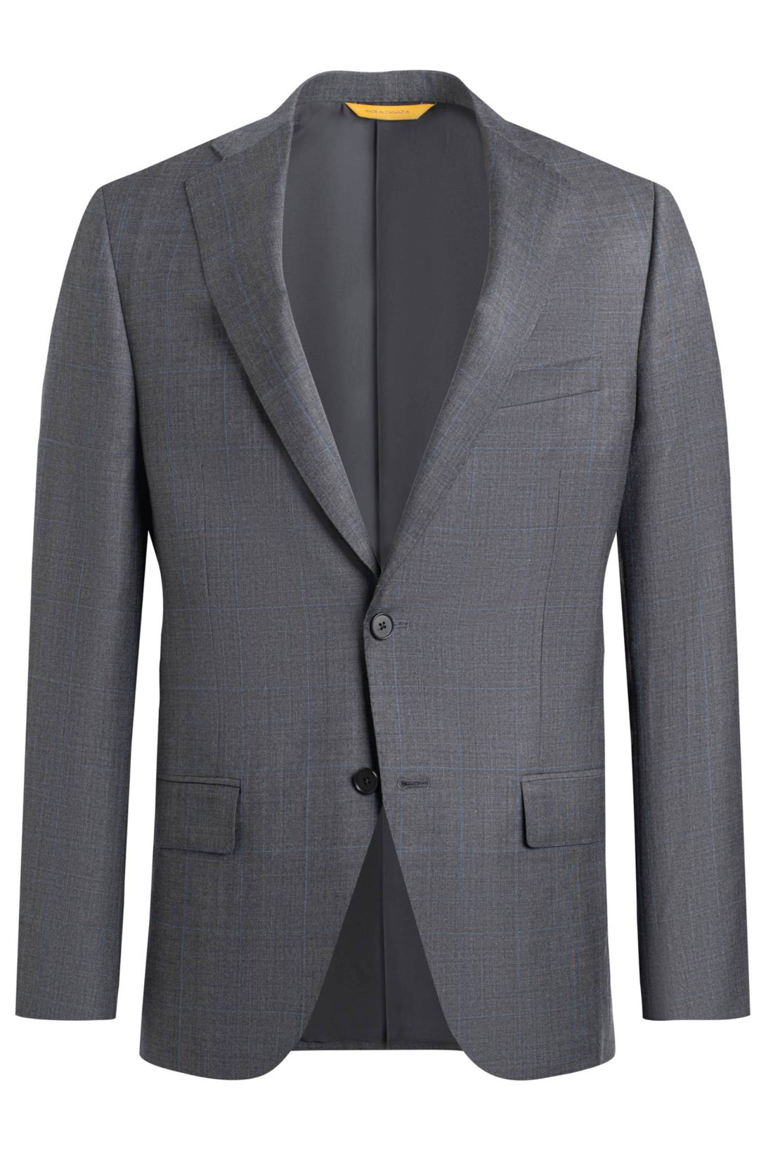 Heritage Gold Grey 130'S Plaid with Blue Overcheck Suit Front Jacket