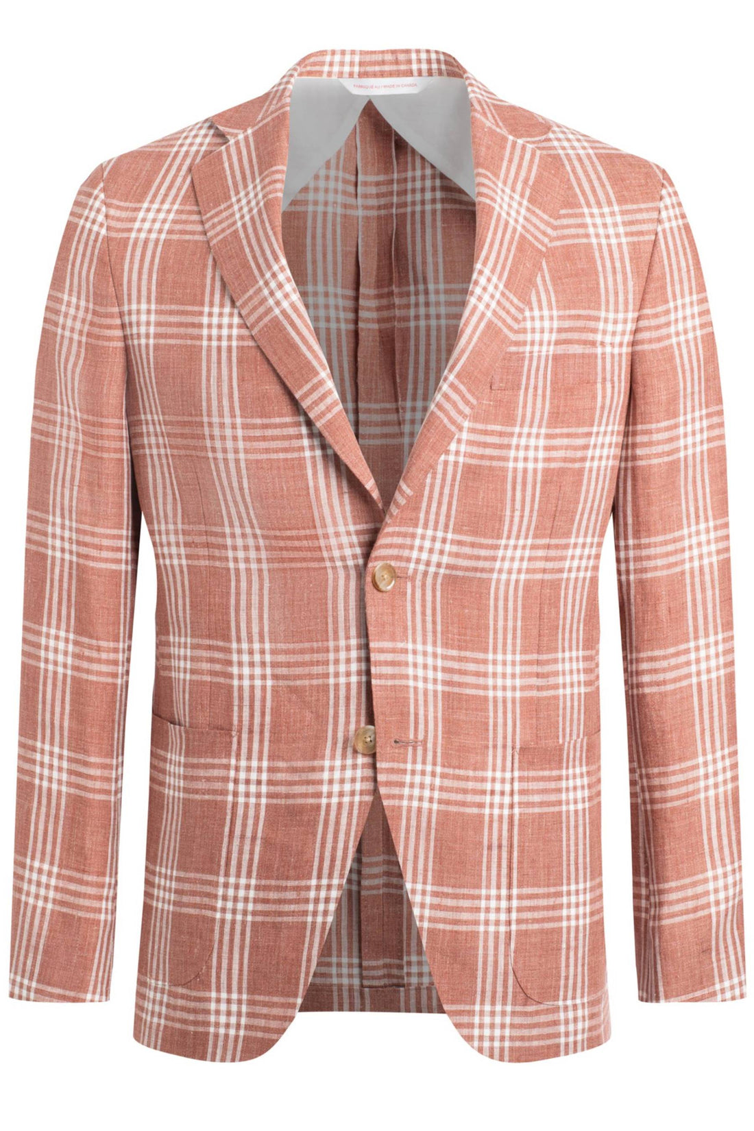 Samuelsohn Rust Linen Plaid Super Soft Jacket