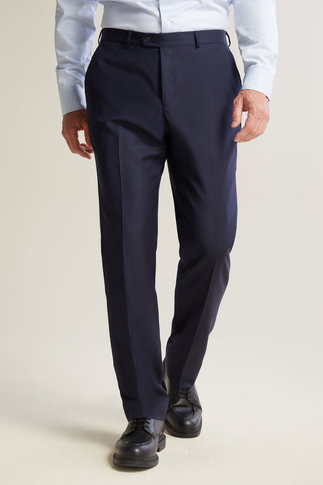 Navy Honey Way Flat Front Trousers