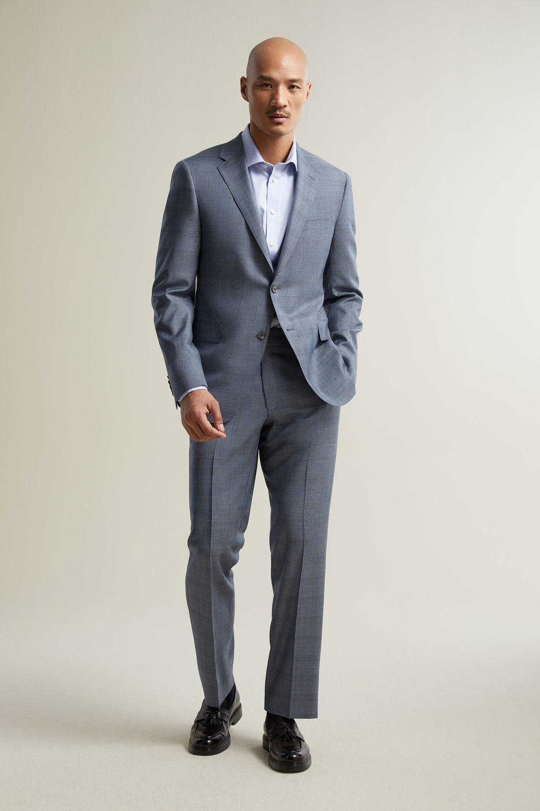 Grey Blue Plaid Australis Suit