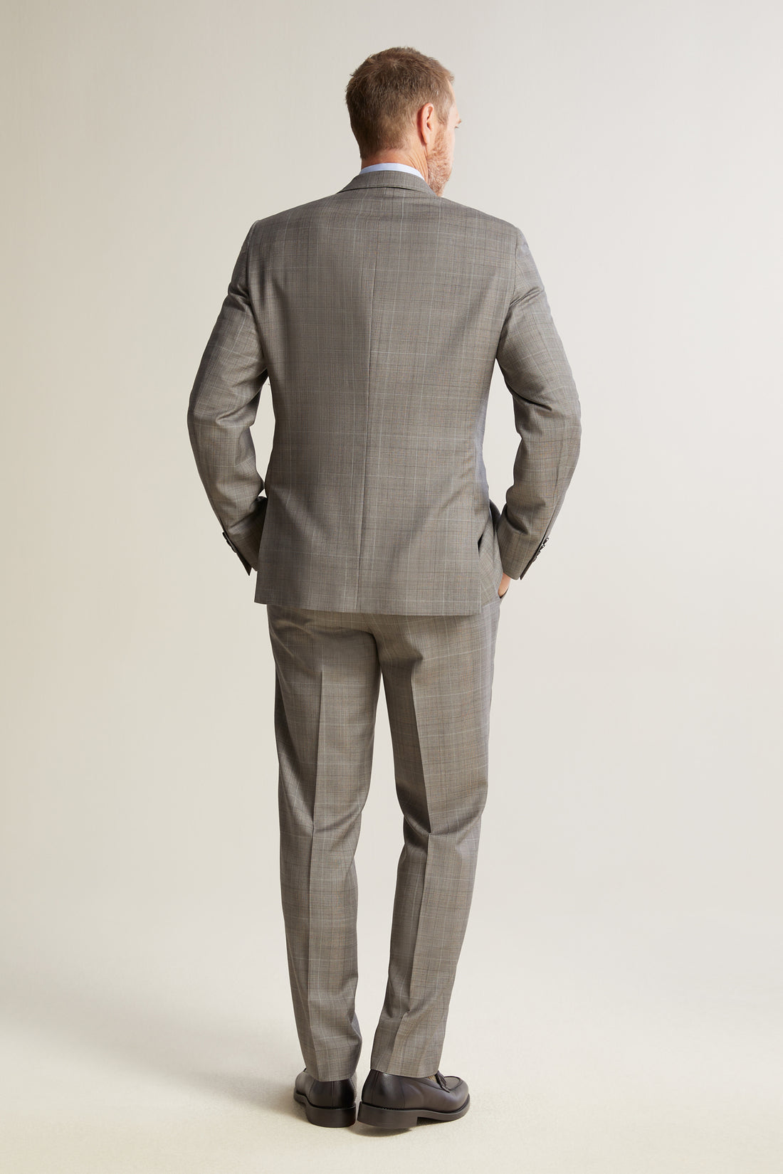 Taupe Super 150's Plaid Suit