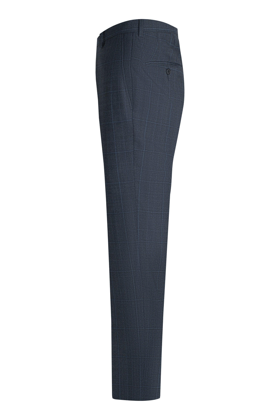 Slate Blue Tonal Plaid Suit Side Pant