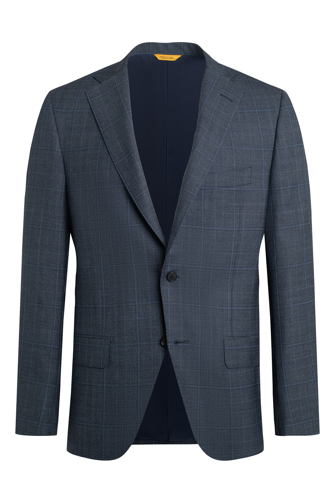 Slate Blue Tonal Plaid Suit Jacket