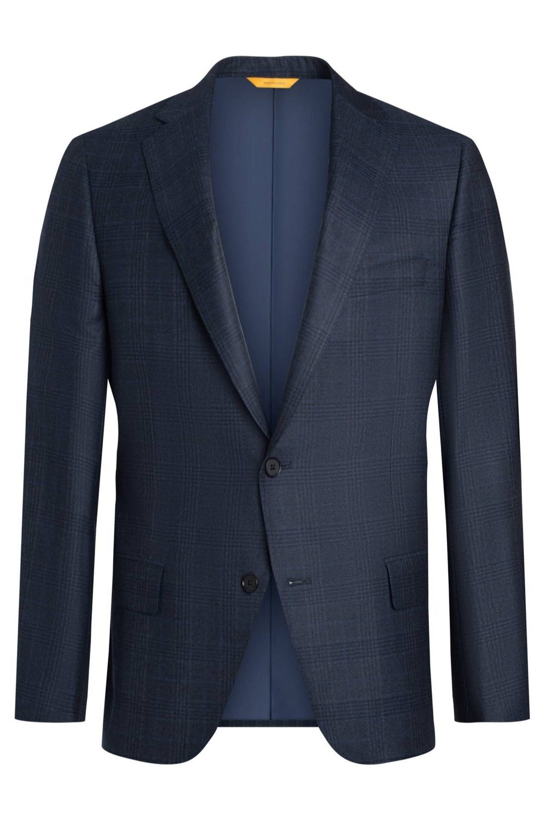 Blue Plaid Wool Silk  Suit jacket front