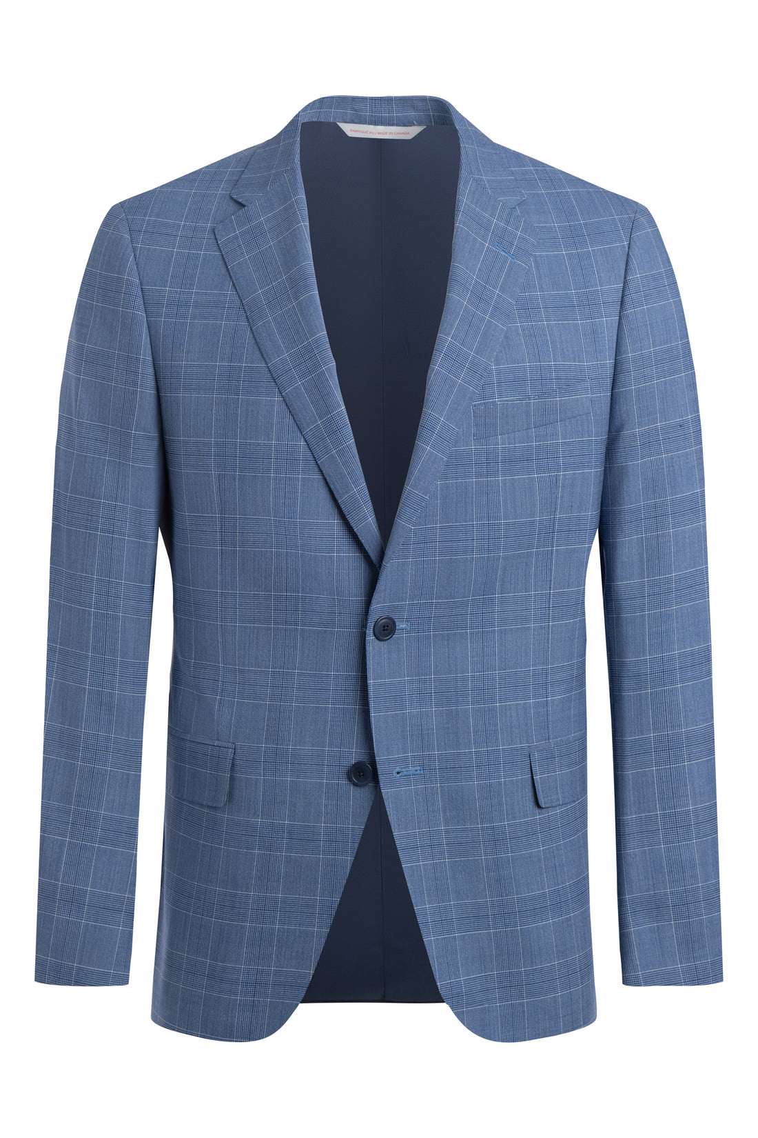 Azure Blue Tropical Plaid Suit