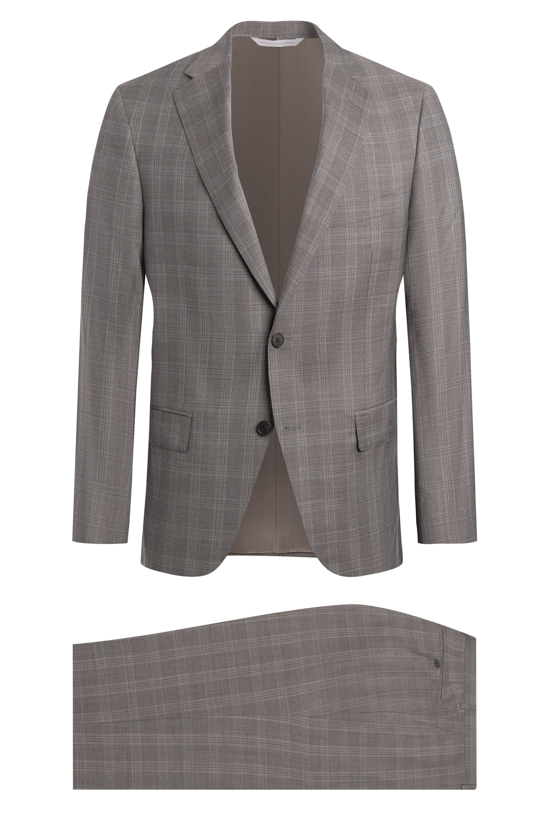 Taupe and Tan 130's Plaid Suit