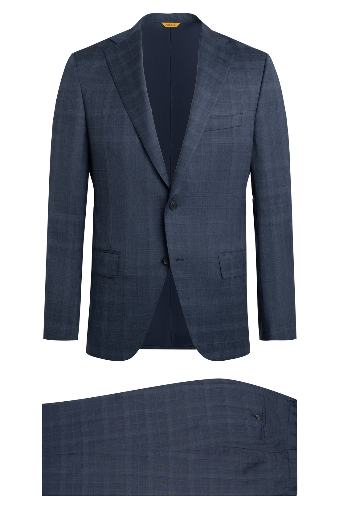 Slate Blue Plaid Suit 
