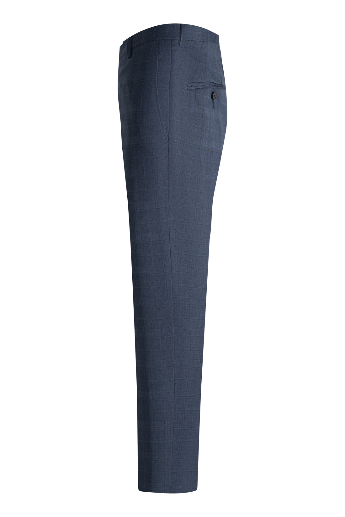 Slate Blue Plaid Suit Side pant