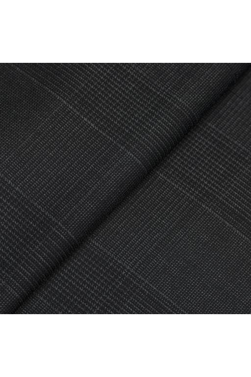 Charcoal Plaid Suit Fabric Swatch