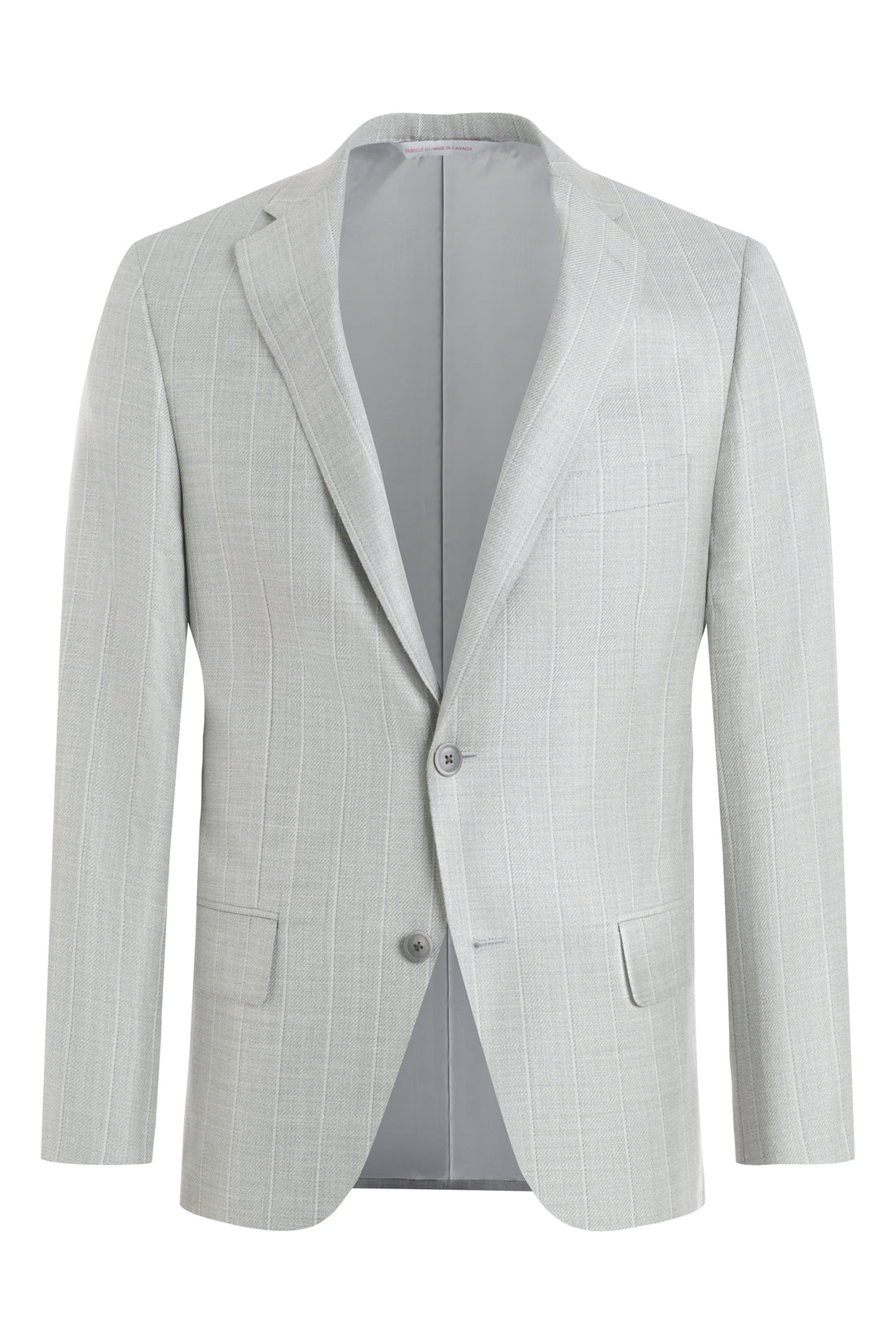 Mist Grey Linen Wool and Silk Trim Fit Suit
