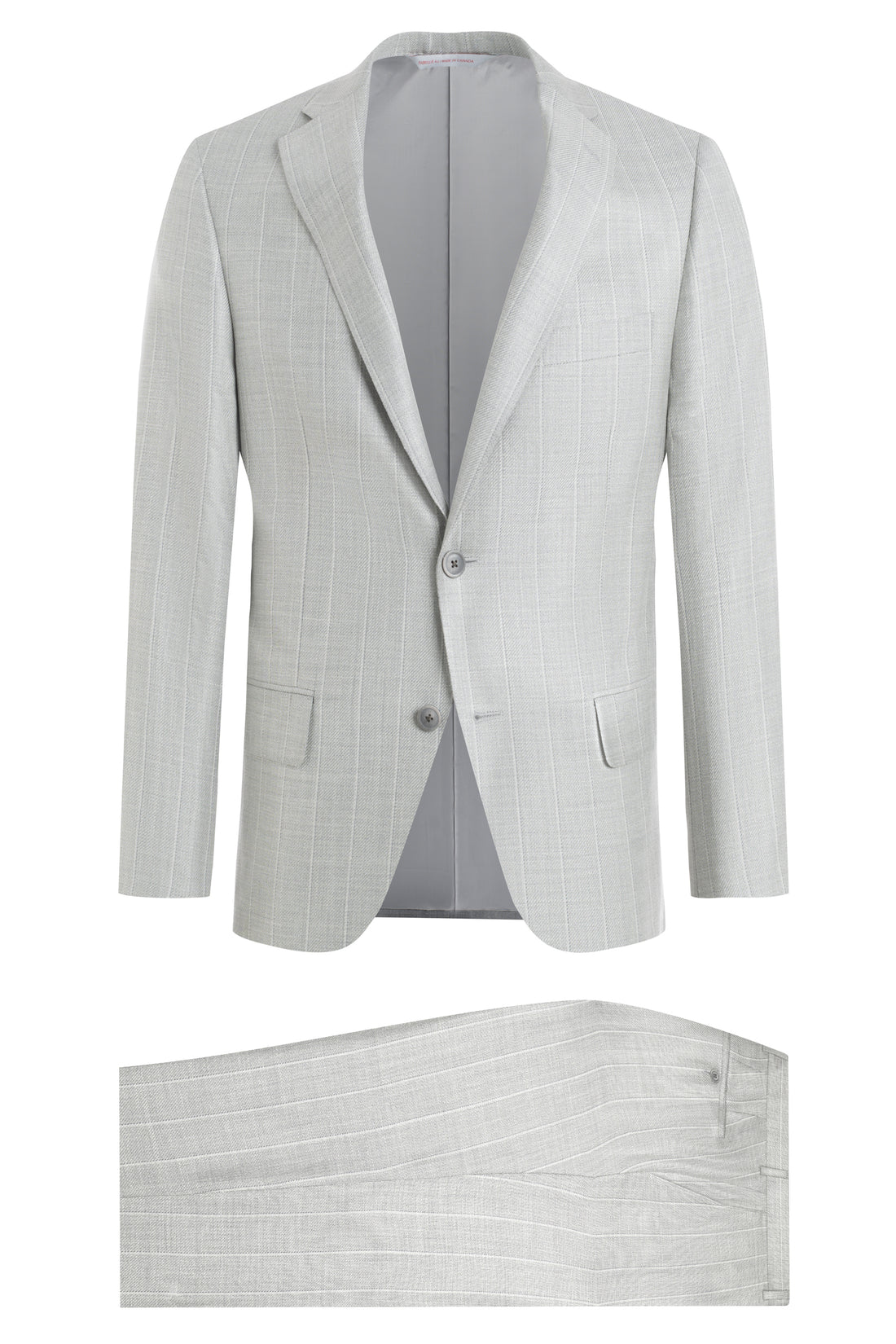 Mist Grey Linen Wool and Silk Trim Fit Suit