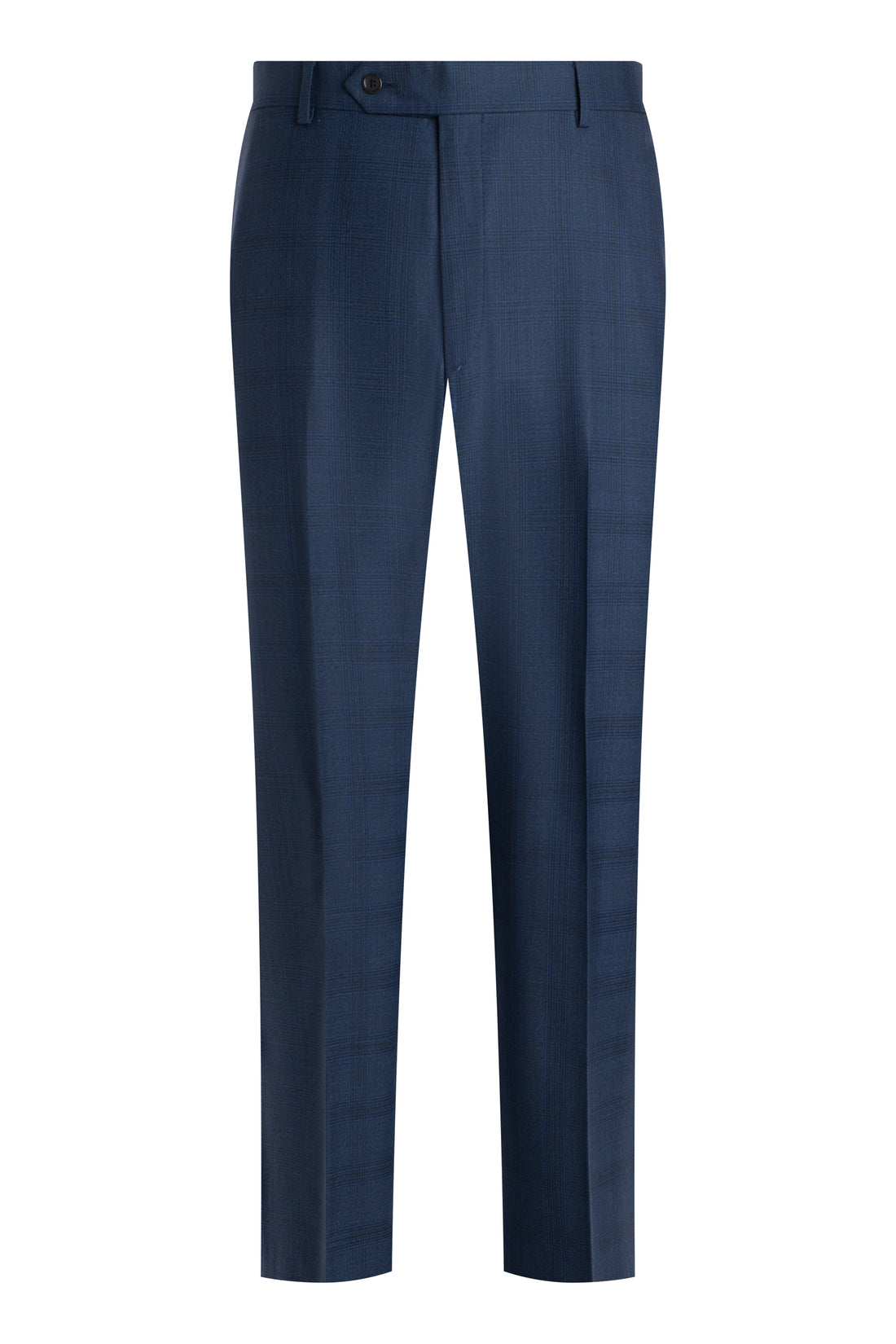 Navy Wool Natural Bistretch Plaid Suit