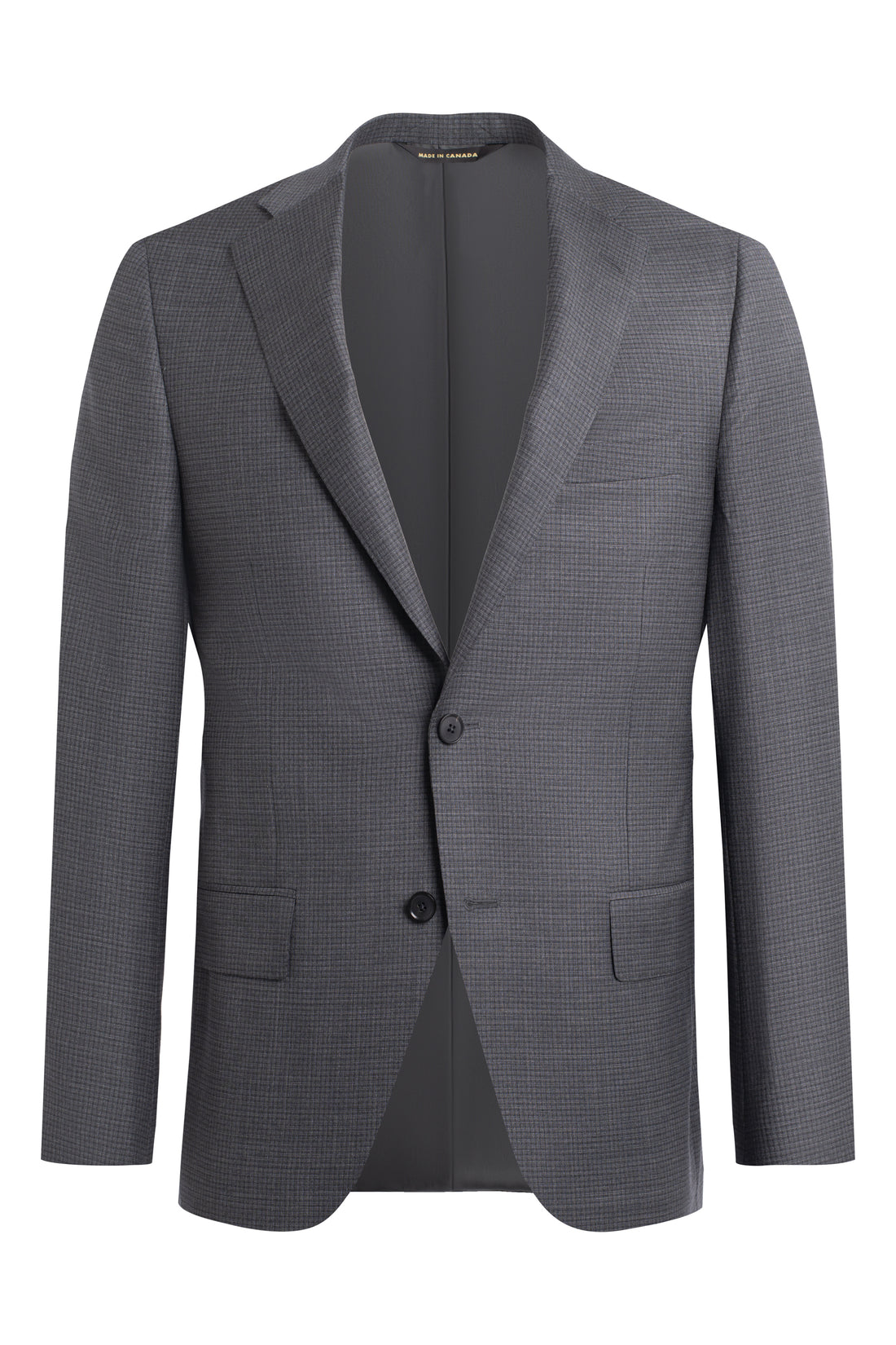 Grey Super 150s Micro Check Suit jacket front