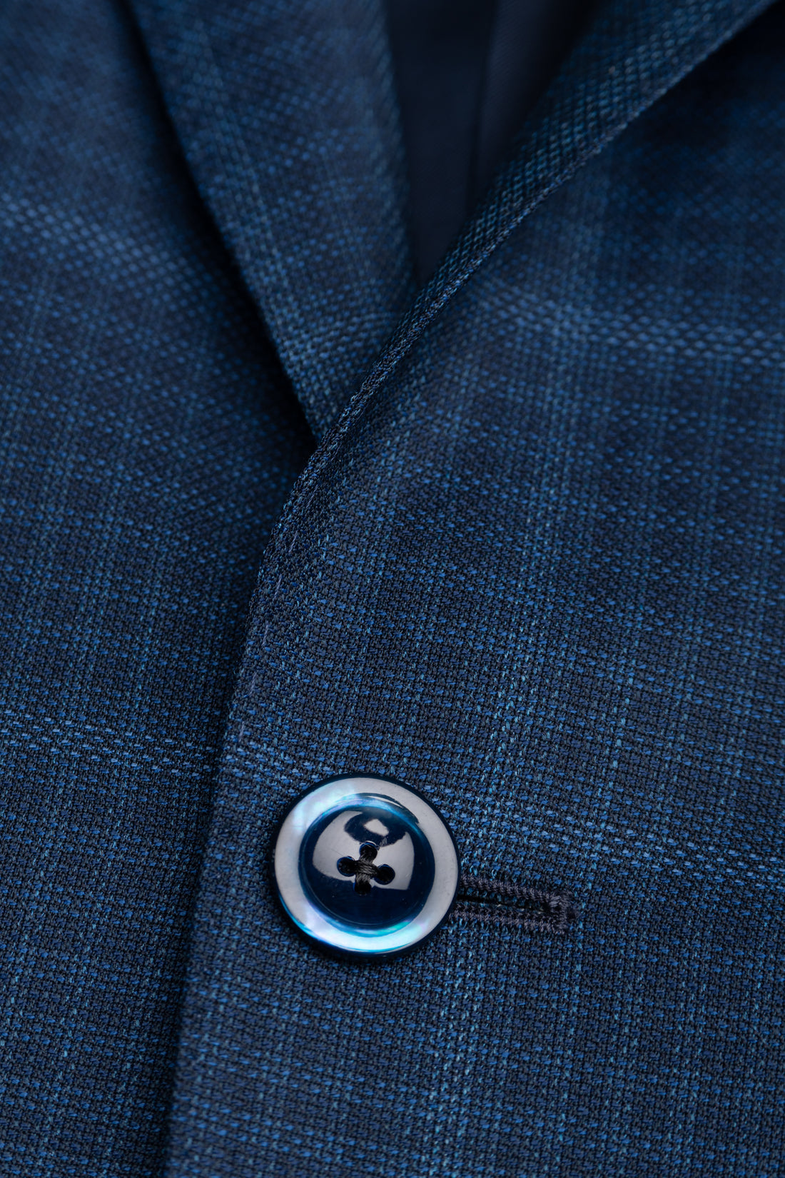 Blue Pure Wool Plaid Jacket