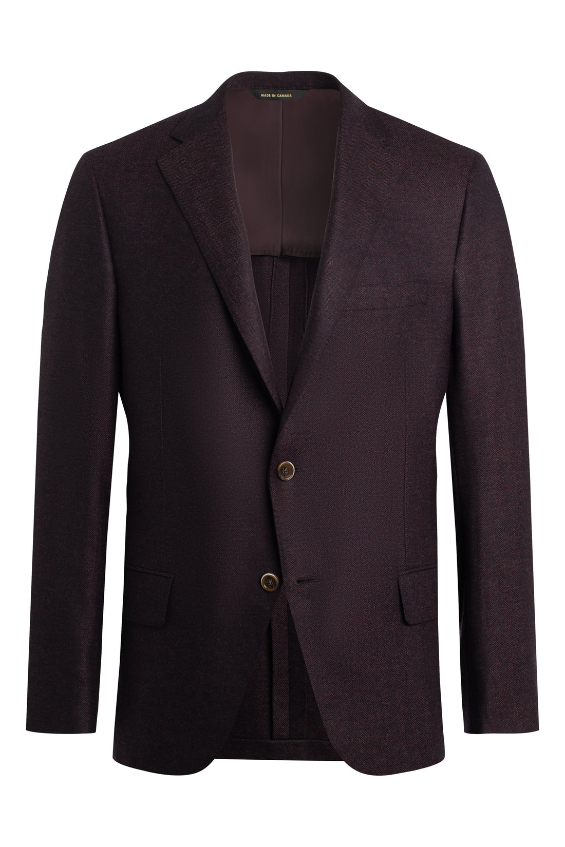 Burgundy Herringbone Wool Cashmere Jacket