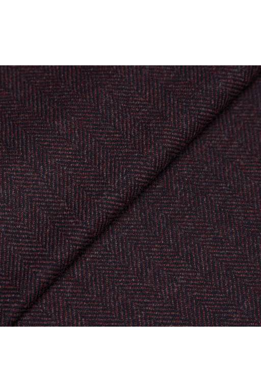 Burgundy Herringbone Wool Cashmere Jacket fabric swatch