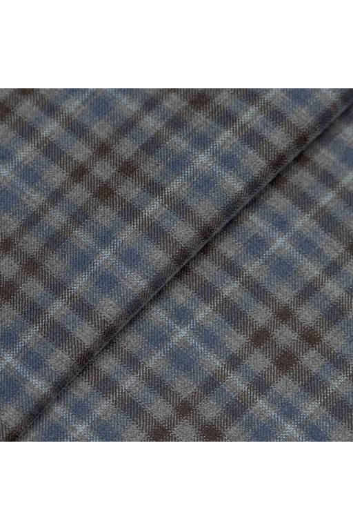 Grey Blue Mini Check Jacket fabric swatch