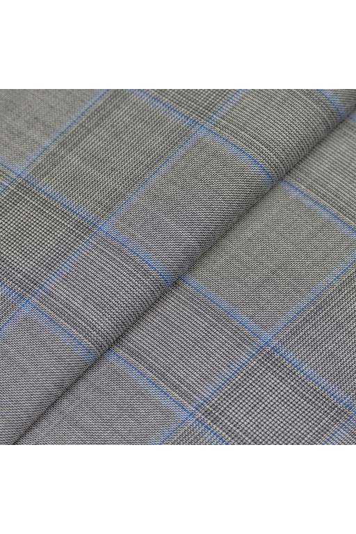 Grey Blue Plaid Tasmanian Jacket fabric swatch