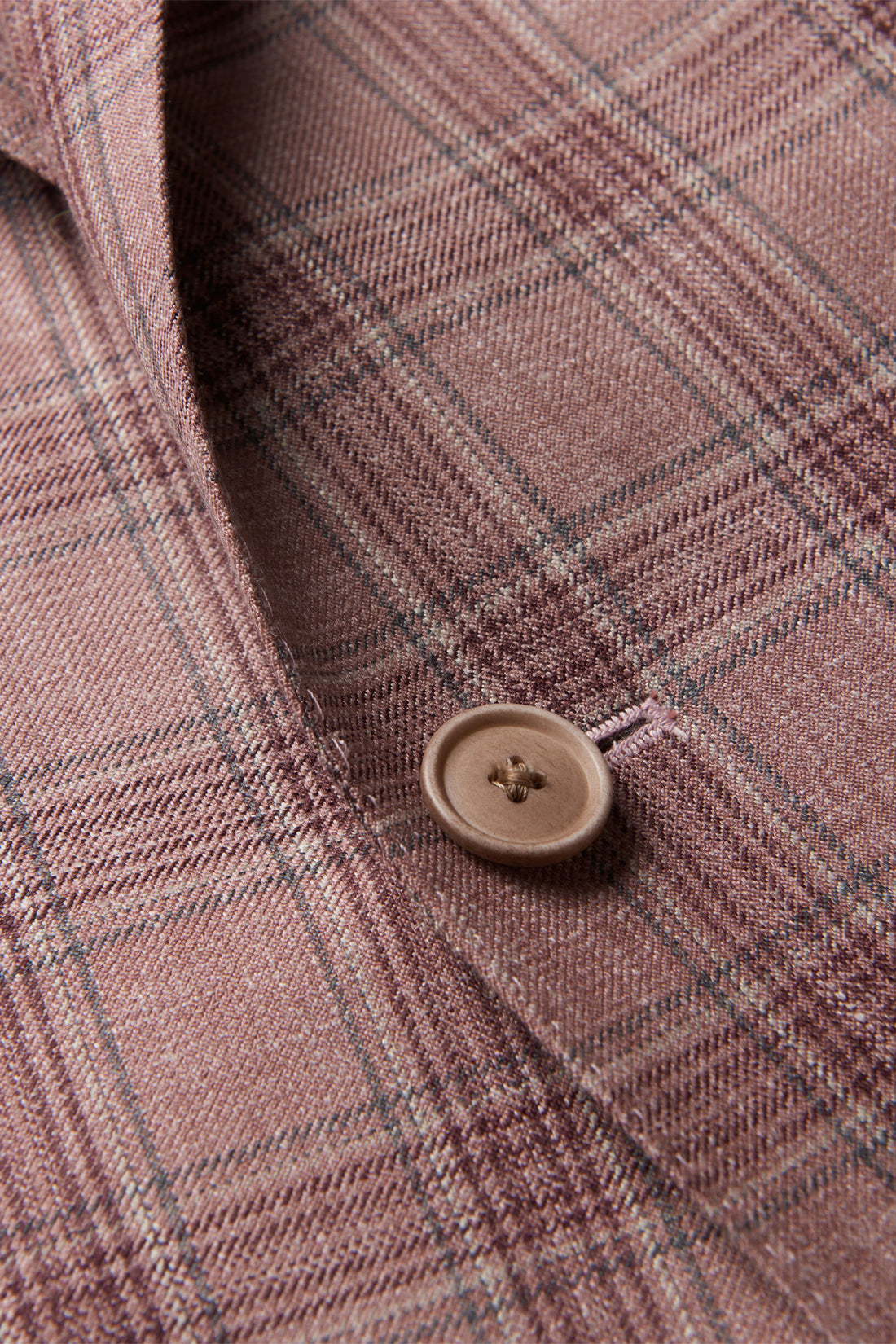 Rose Plaid Wool Silk Linen Jacket