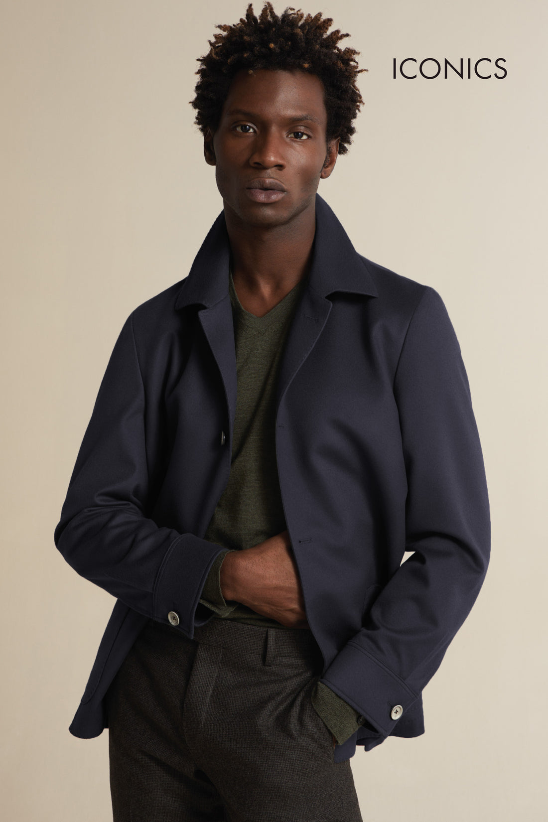 Exclusive Work Jacket in Navy, fabric from Zegna 