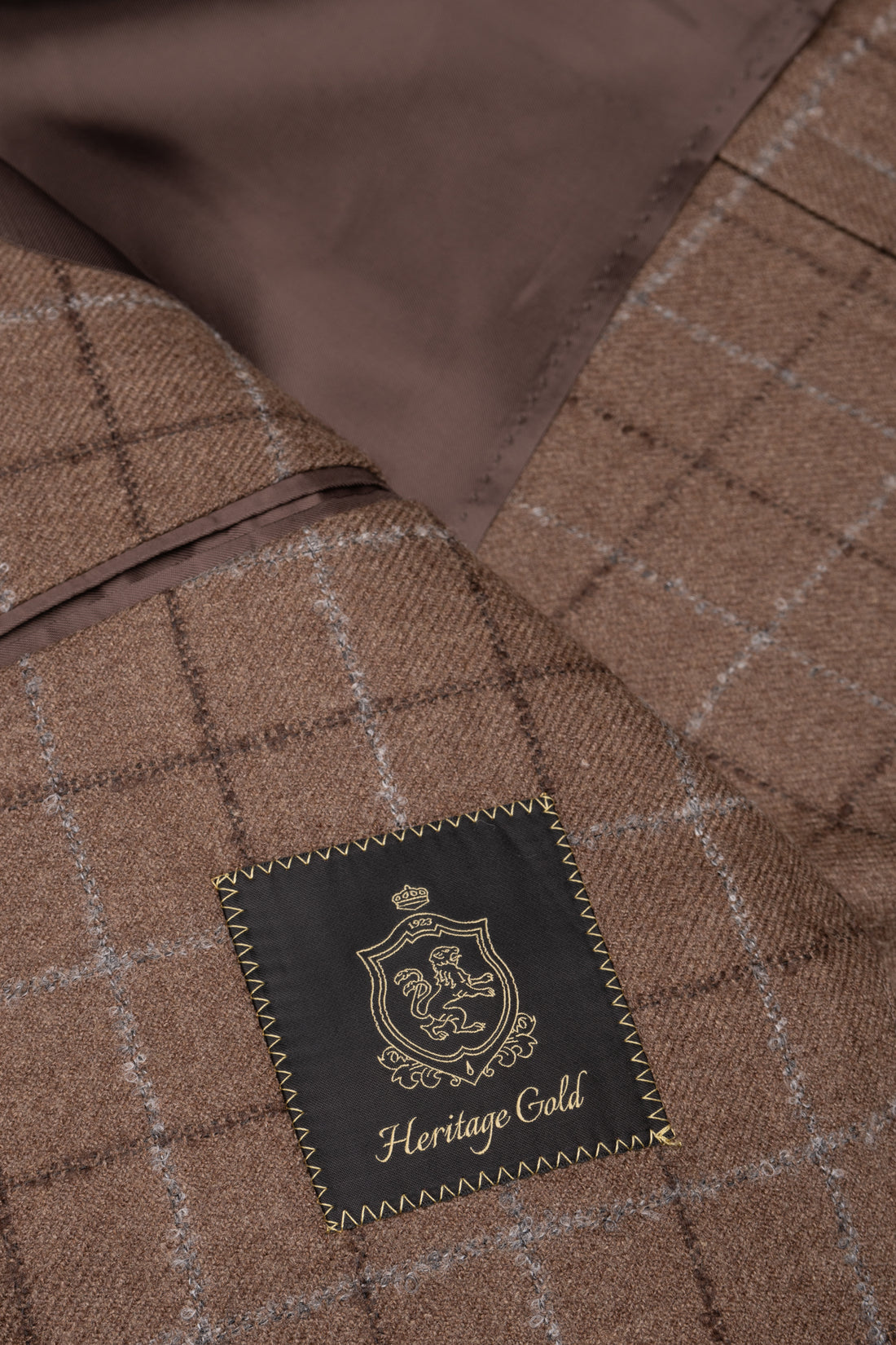 Camel Check Wool Cashmere Jacket