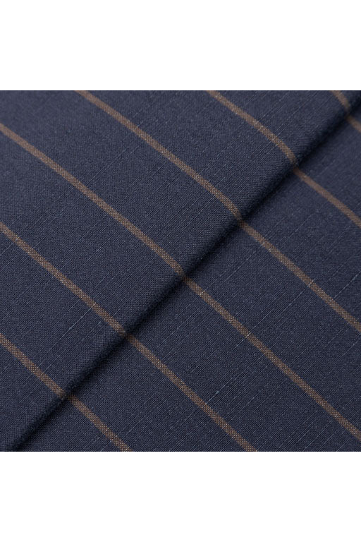 Dark Blue Stripe Silk Linen Suit