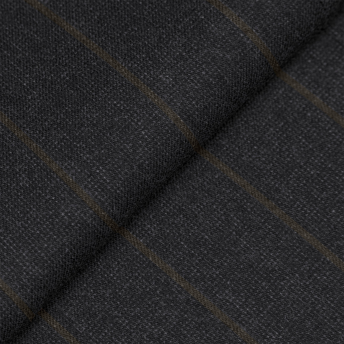 Charcoal Stripe Soft Loop Suit fabric swatch
