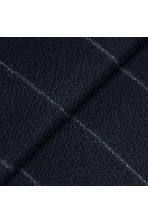 Navy Stripe Heritage Flannel Suit fabric swatch