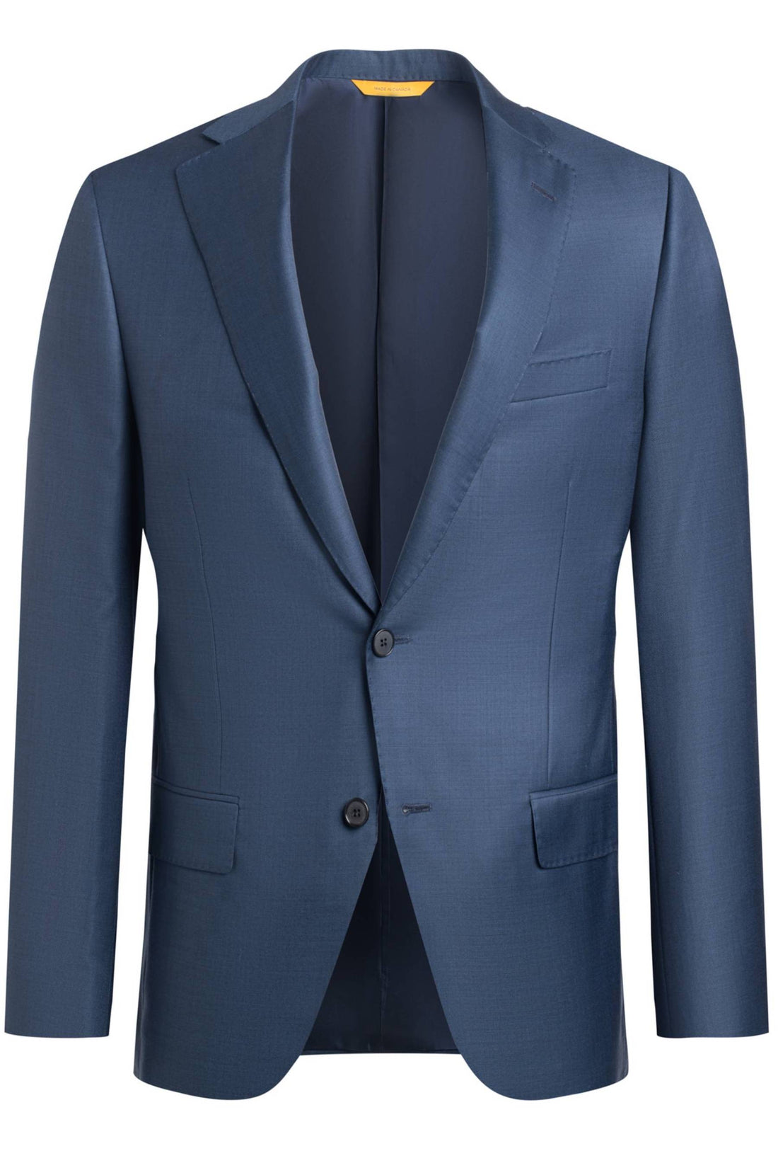 Heritage Gold Blue 110's Sharkskin Suit Front Jacket