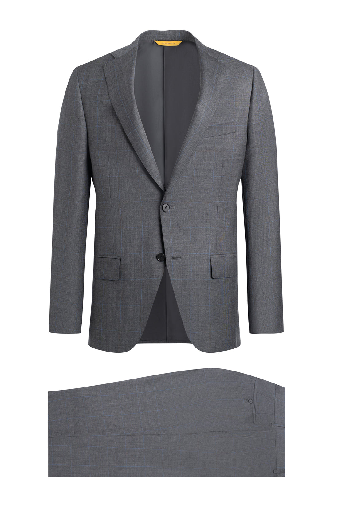 Grey Plaid Windowpane Suit