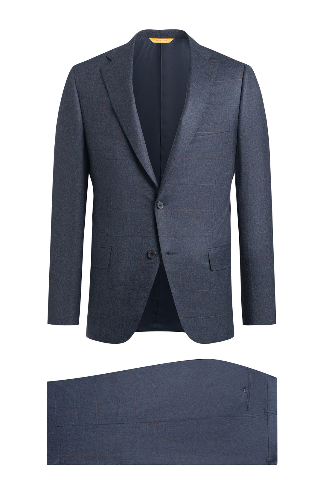 Dark Blue Flannel Window Pane Suit