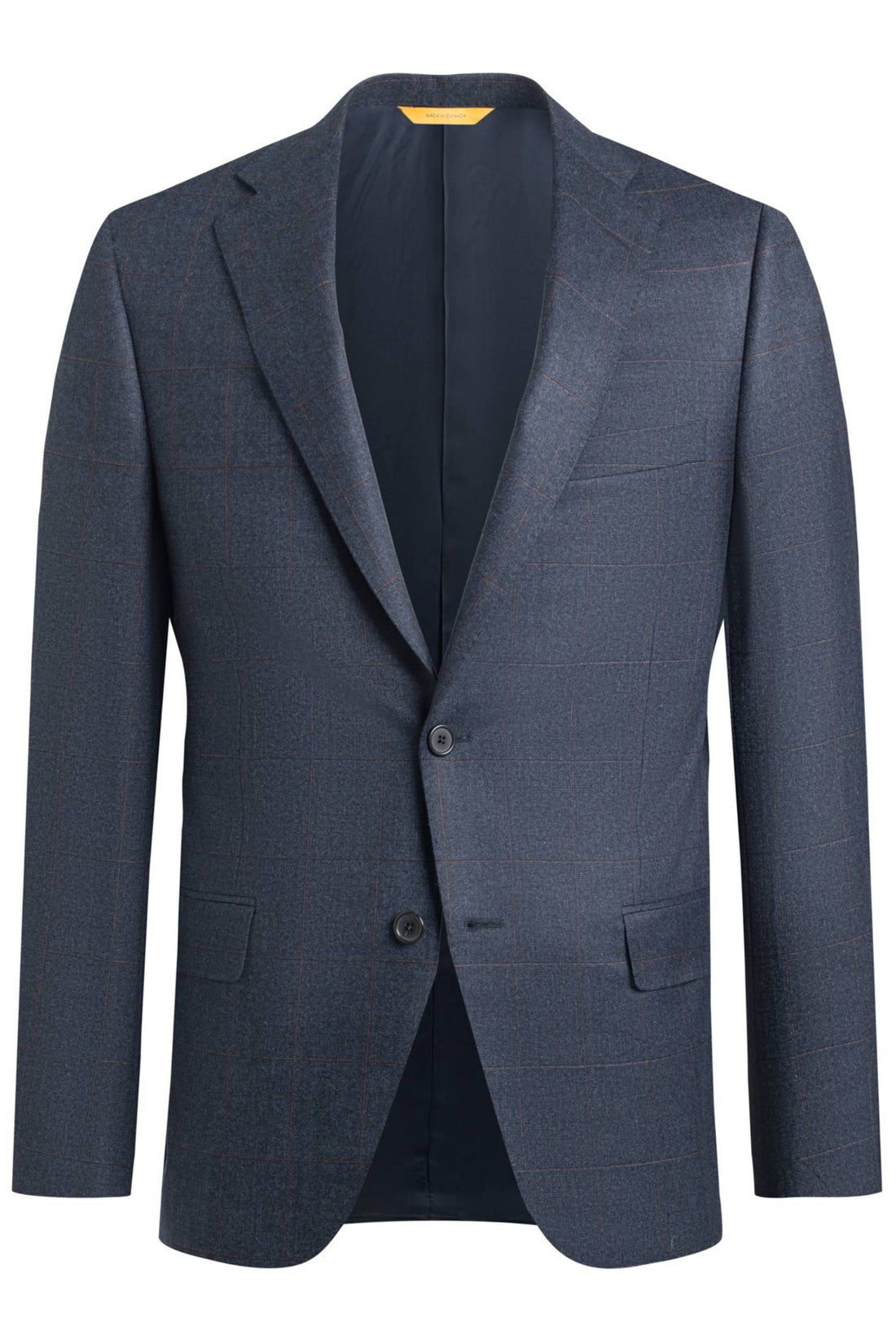 Dark Blue 120's Flannel W Pane Suit Front Jacket
