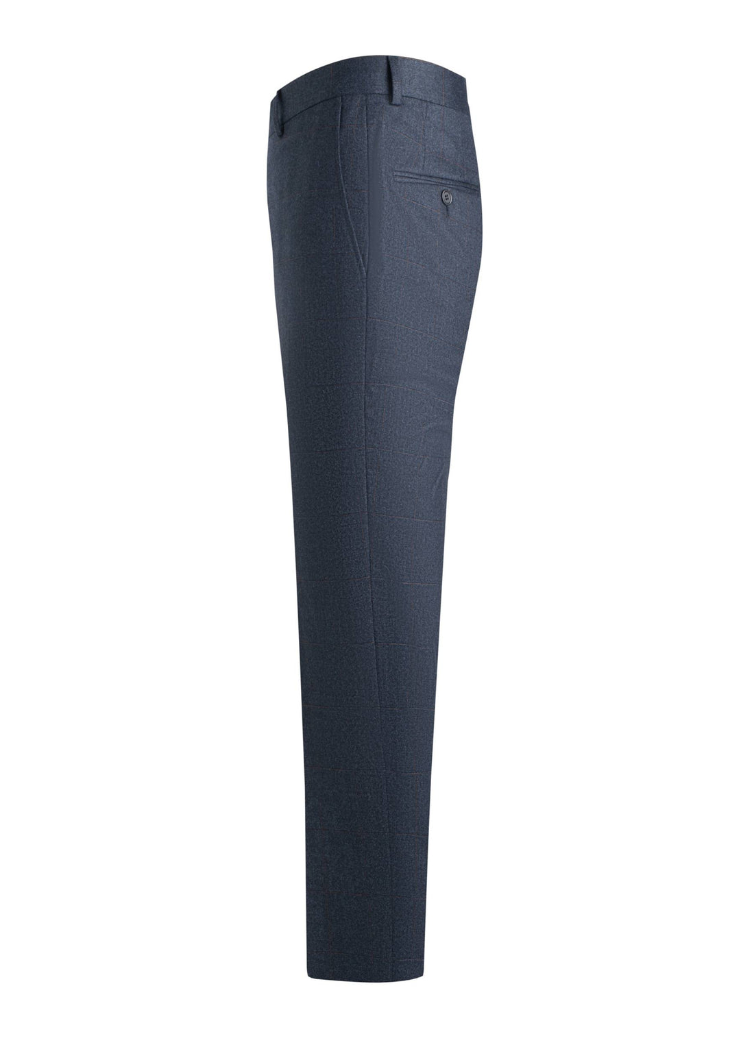 Dark Blue 120's Flannel W Pane Suit Side Pant