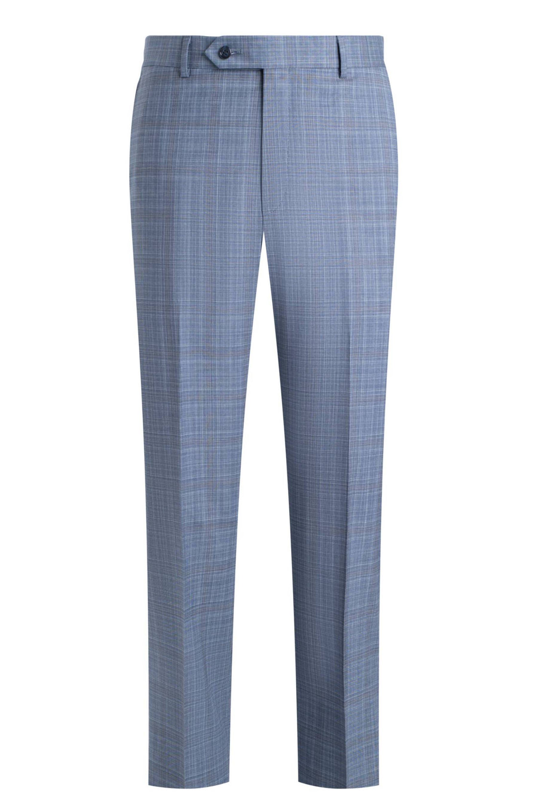 Samuelsohn Slate Blue Plaid Soft Suit Front Pant