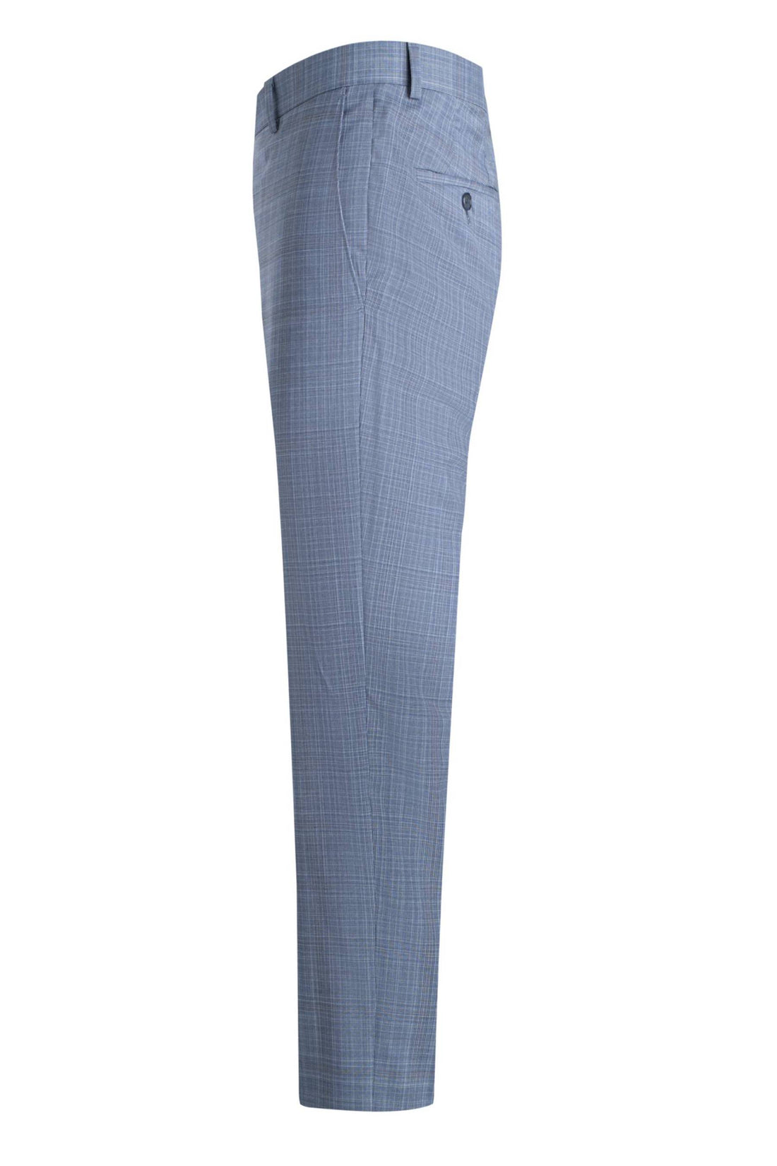 Samuelsohn Slate Blue Plaid Soft Suit Front Side Pant