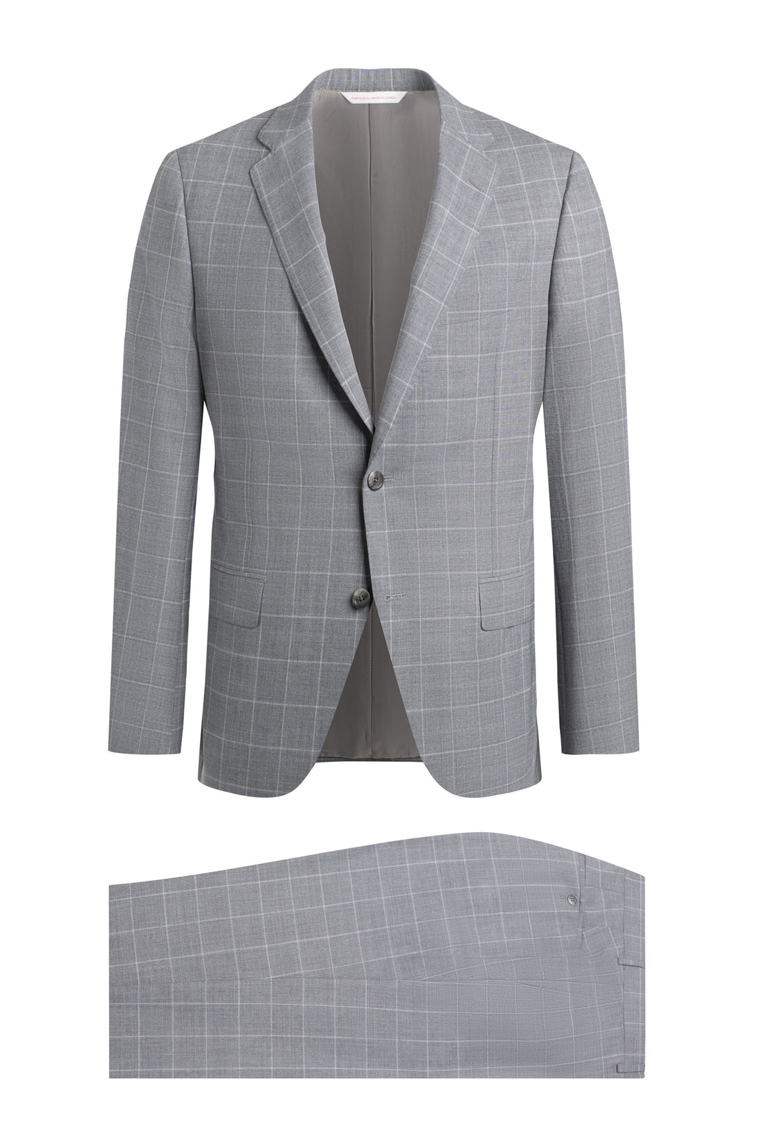Grey Windowpane Earth Care Loop Wool Suit