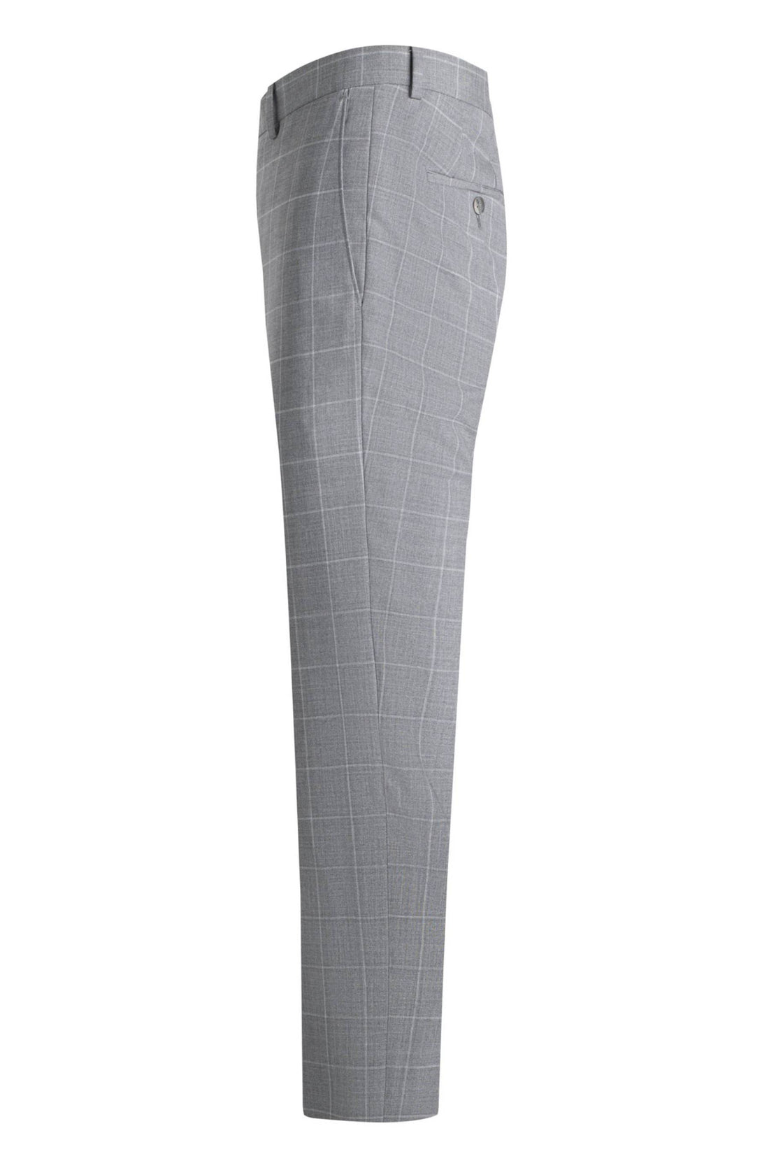 Samuelsohn Grey Windowpane Earth Care Loop Wool Suit Side Pant
