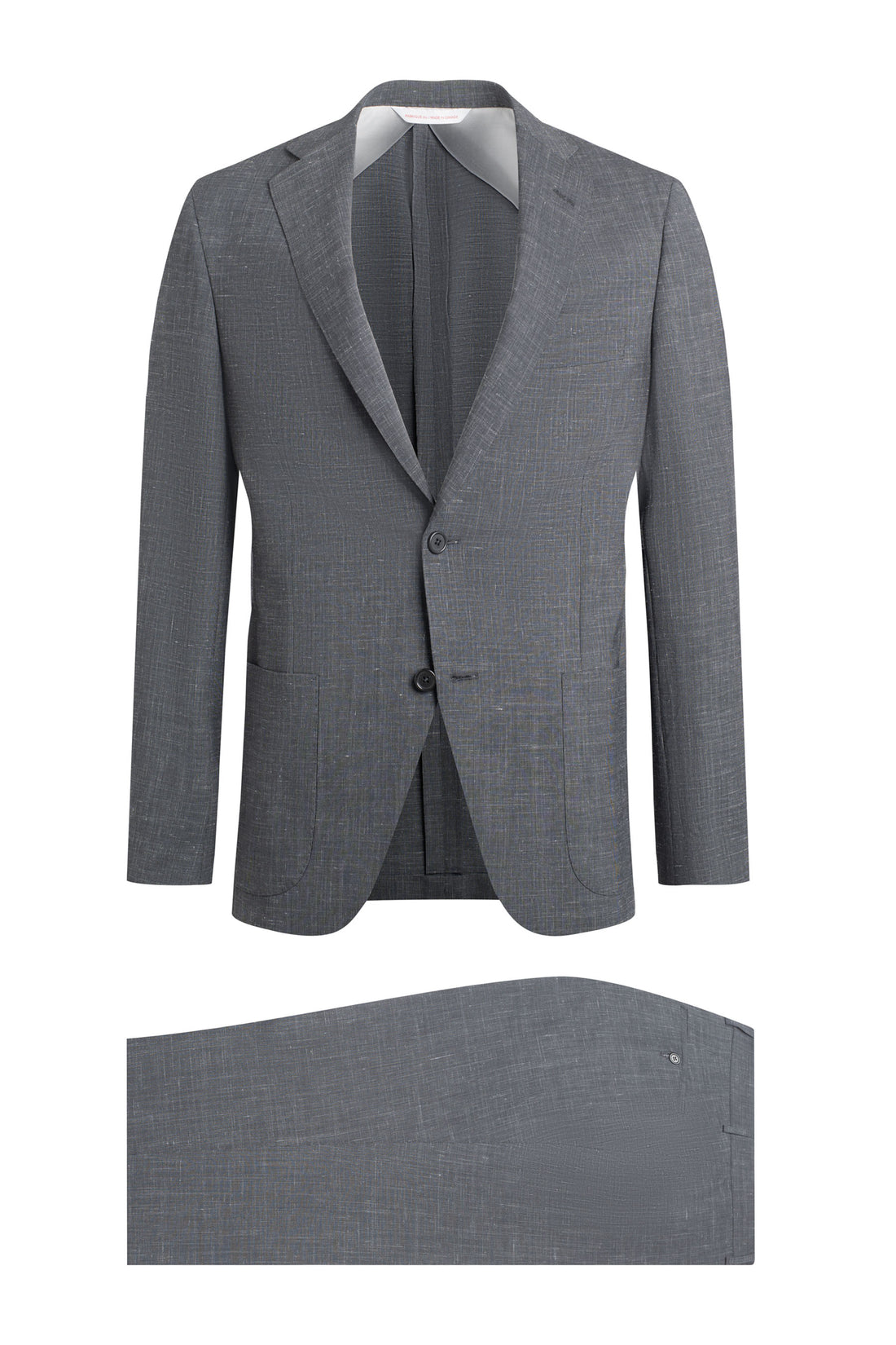 Grey Wool Linen Stretch Suit