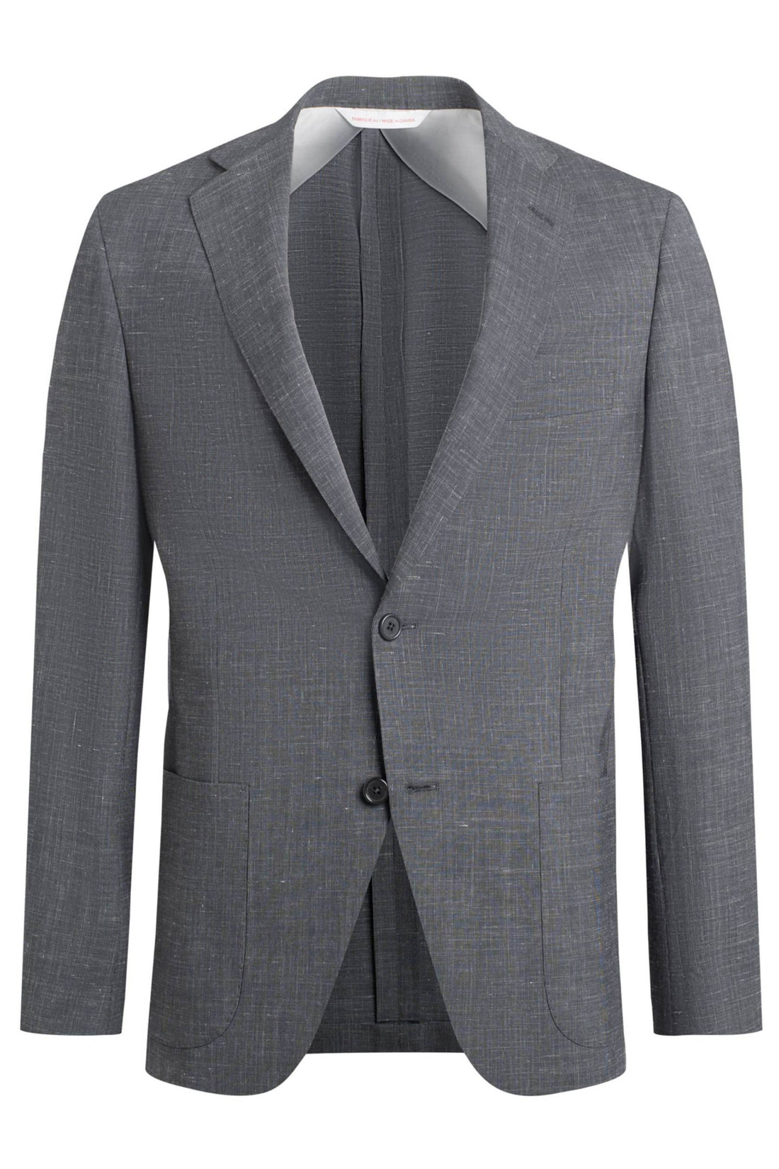 Samuelsohn Grey Wool Linen Stretch Suit Front Jacket