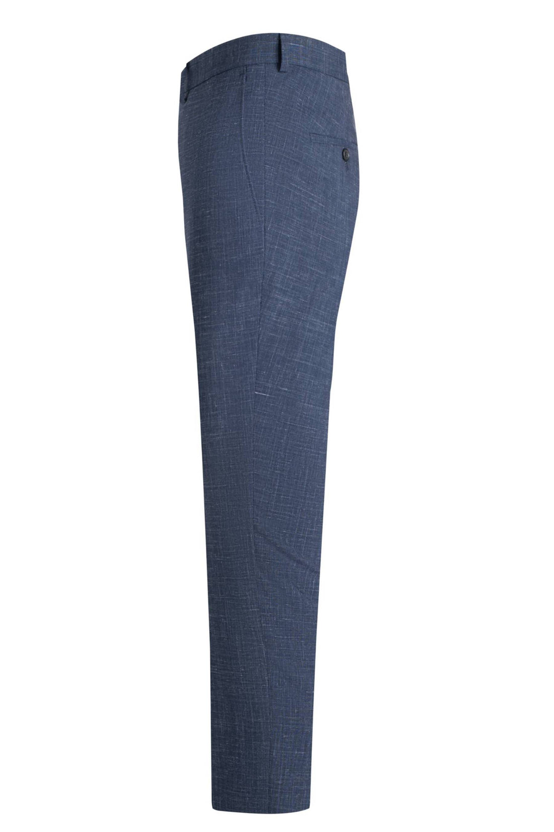 Samuelsohn Blue Wool Linen Stretch Suit Side Pant