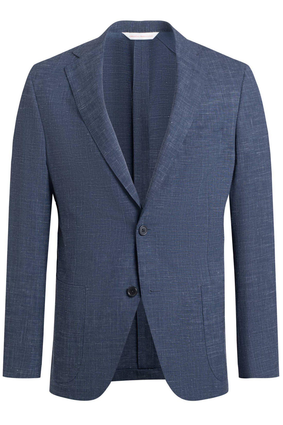 Samuelsohn Blue Wool Linen Stretch Suit Front Jacket