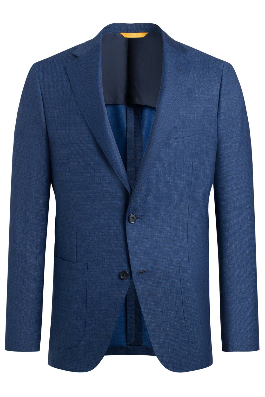 Blue Wool Silk Hopsack Jacket