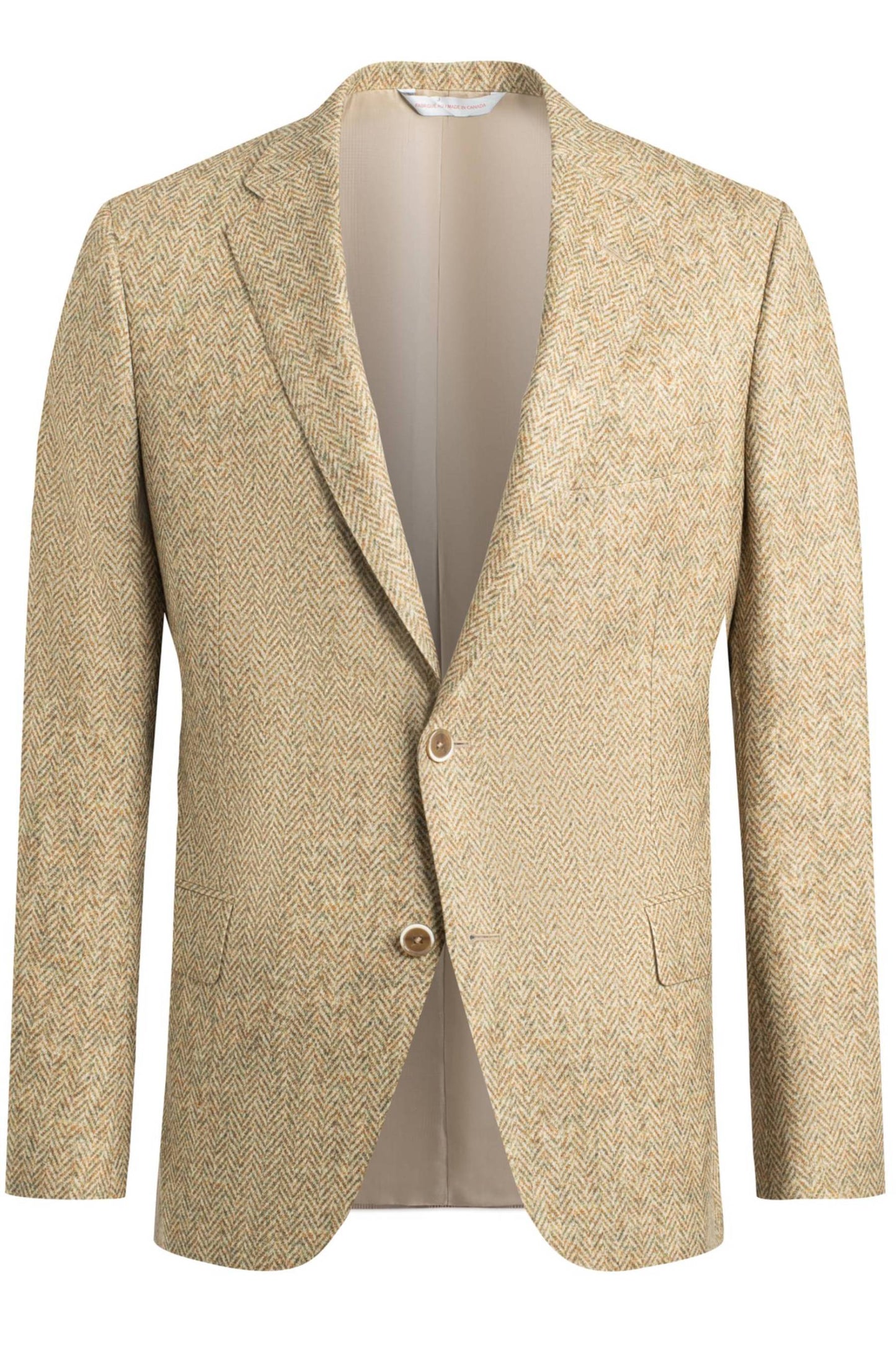 Tan Tweed Herringbone Jacket | Samuelsohn