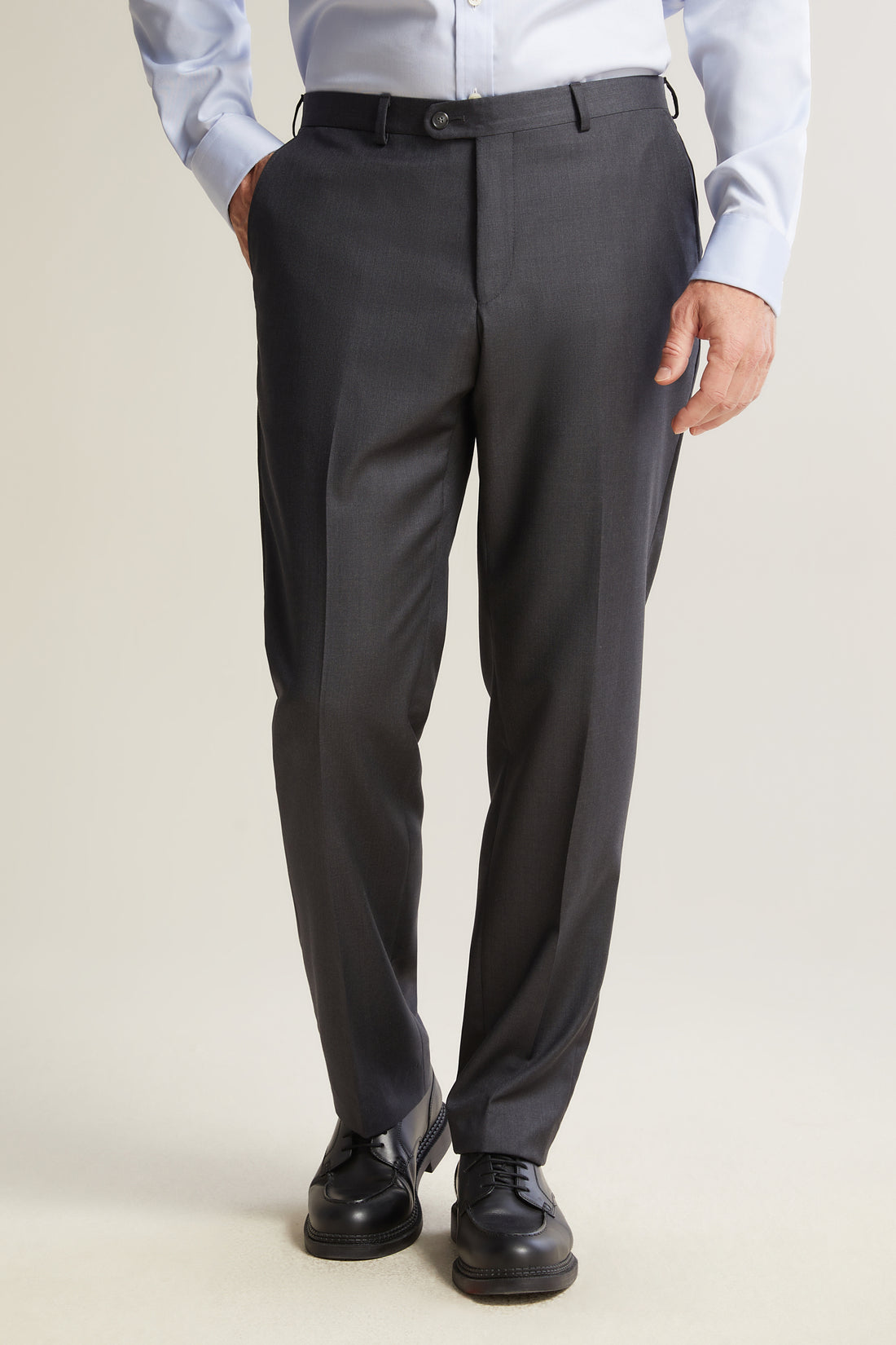 Charcoal Honey Way Flat Front Trousers
