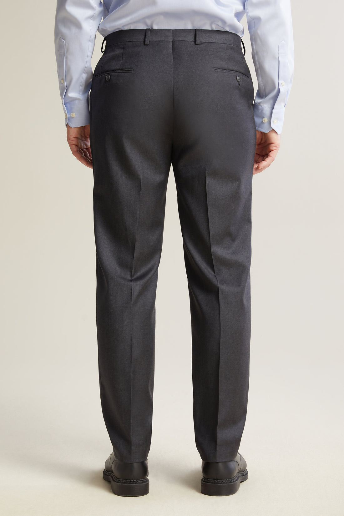 Charcoal flat-front stretch regular fit Women Dress Pants