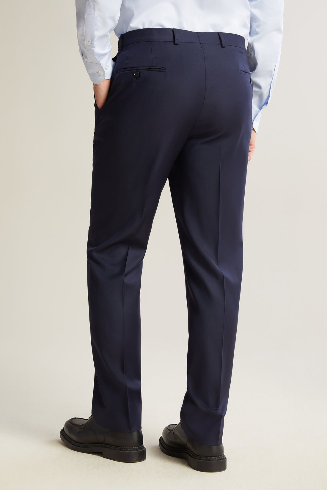 Navy Honey Way Flat Front Trousers