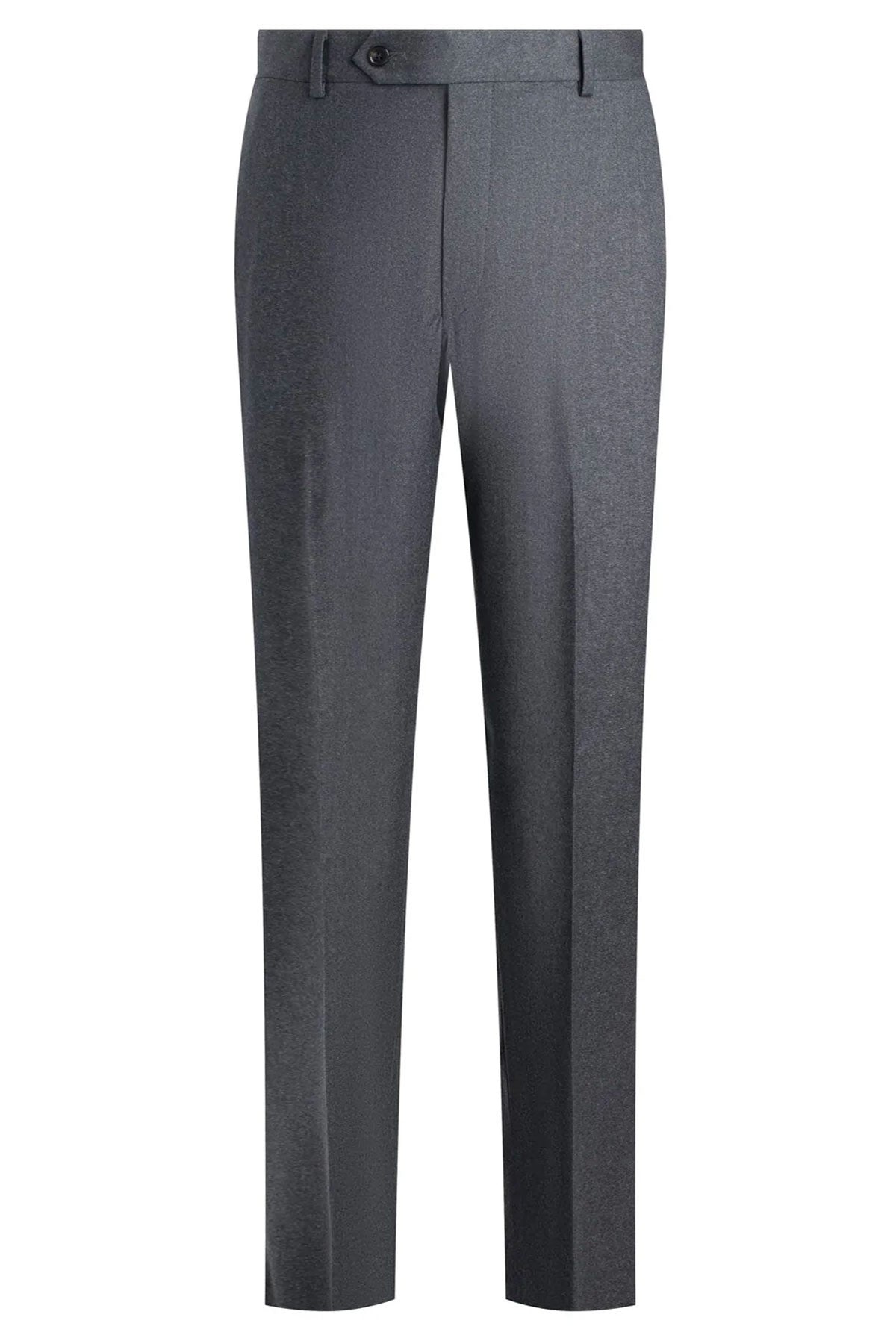Grey Ice Flannel Flat Front Trousers – Samuelsohn
